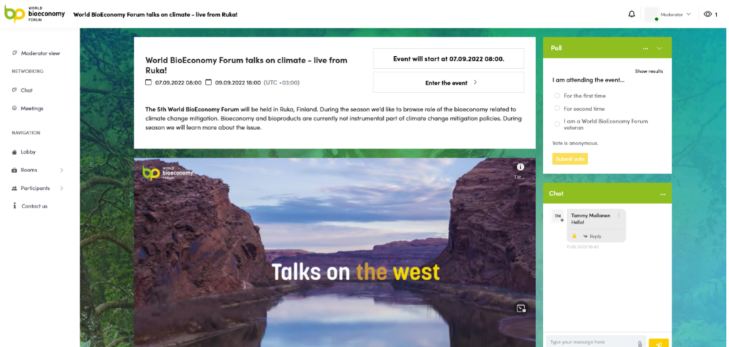 Screenshot of ProspectumLIVE Virtual Event platform