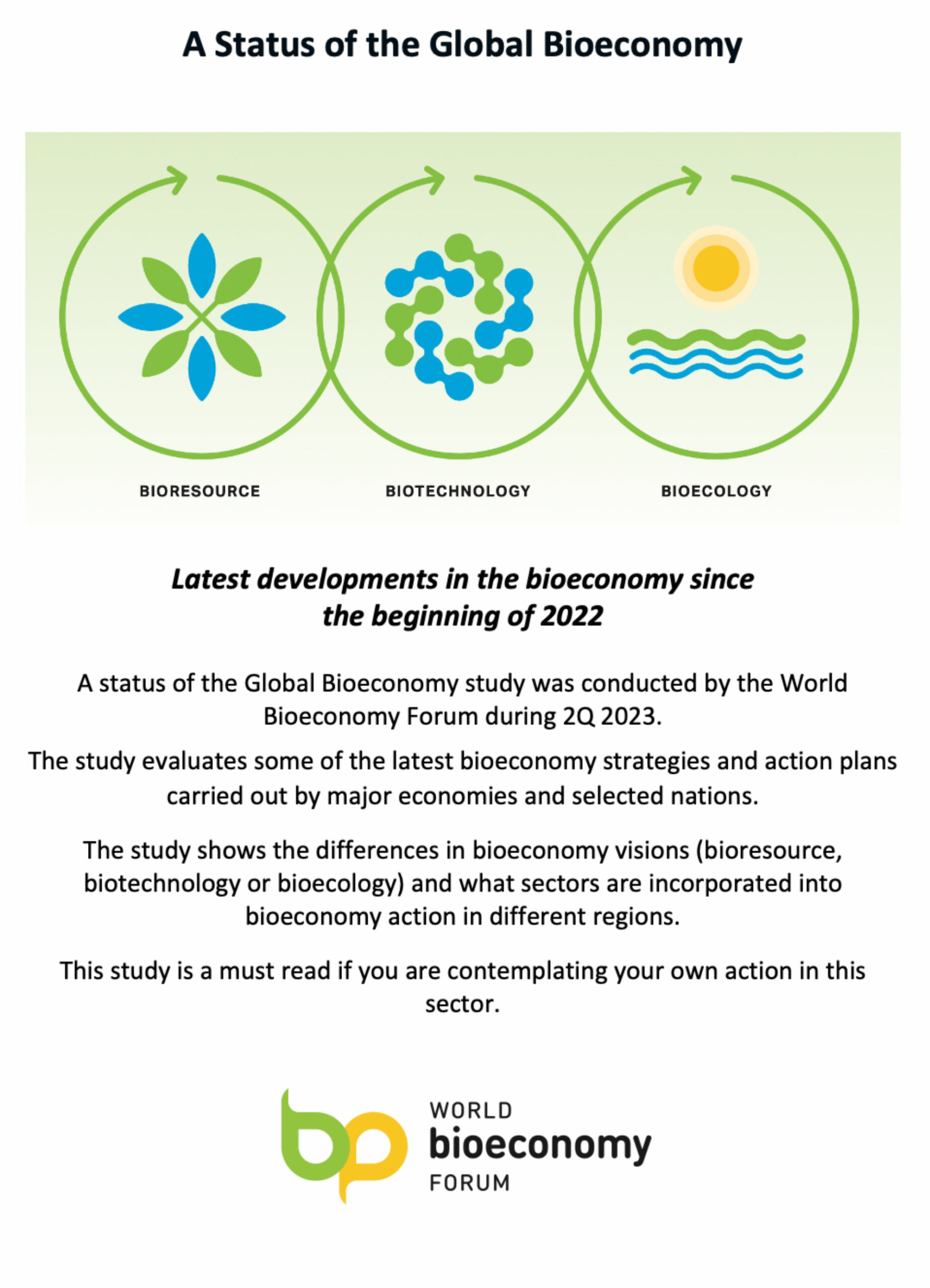 A Status of the Gobal Bioeconomy Report